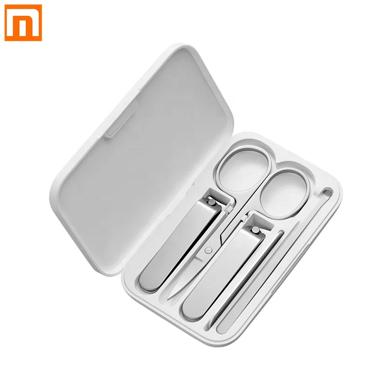 

5pcs Xiaomi Mijia Stainless Steel Nail Clippers Set Trimmer Pedicure Care Clippers Earpick Nail File Professional Beauty Tools, Silver