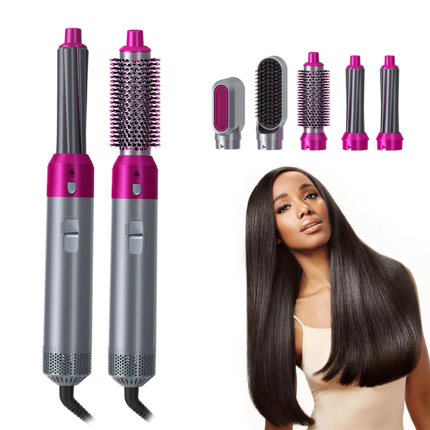 

Hot sale Factory Price High Quality Salon 5 in1 hot air brush styler 1000w Professional Curling Styling Tools Set