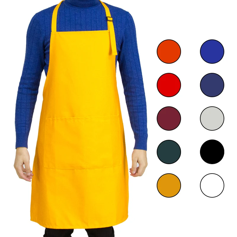 

custom Polyester Cotton Waterproof Chef Cooking Aprons For Cafe Restaurants Kitchen Apron, Custom made