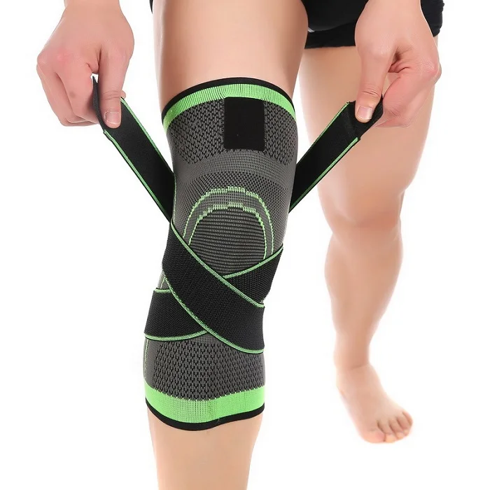 

Manufacturer Custom Adjustable elbow knee pads/knee brace compression sleeve pair knee support /power knee knee joint support, Black/green/orange or custom