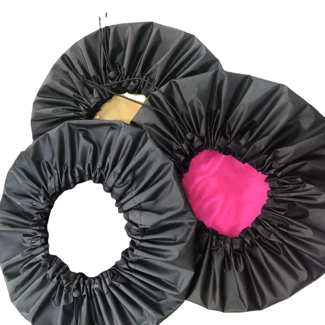 

40cm X-Large Satin Dream Jumbo Shower Caps with Adjustable Cords Waterproof Bath Caps