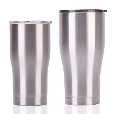 

Curving stainless steel tumblers 30 oz 20 oz double wall insulation coffee mugs curve wine tumbler with lid, Pantone number