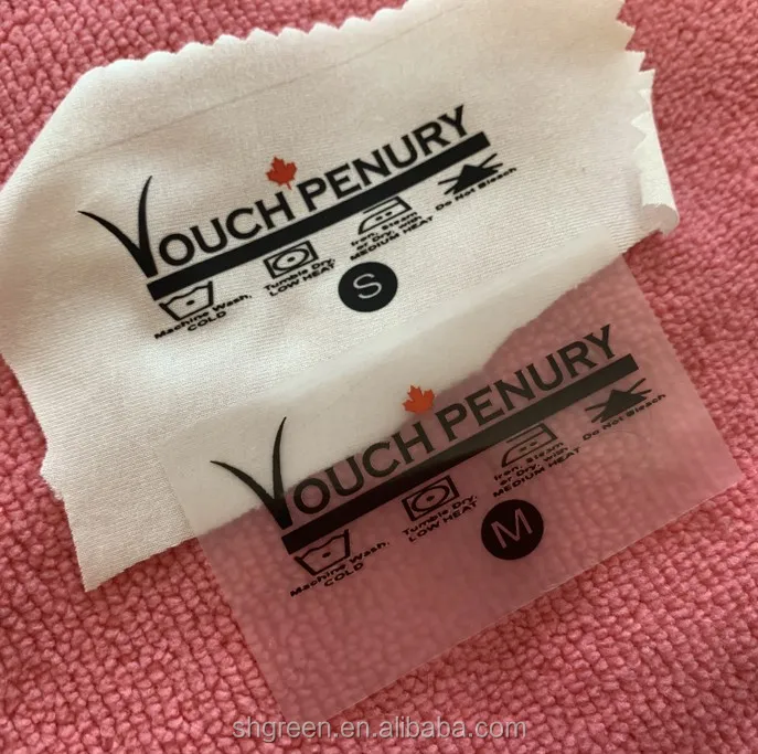 Washing Instruction Uniform Heat Transfer Label - Clear Vinyl Film