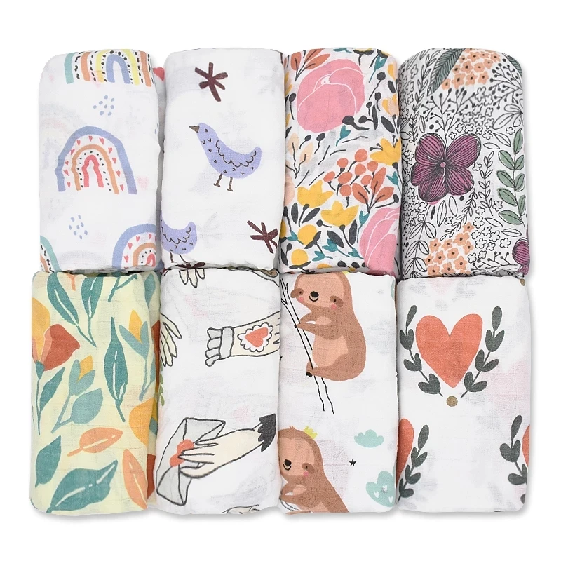 

Happyflute organic bamboo muslin swaddle blankets 2layers muslin swaddle blanket