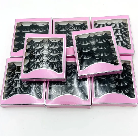 

2021 Mink Lashes Vendor OEM 6D Volume Eyelash Strip Galmour eyelash glue pen 25mm Mink Eyelashes, Black color