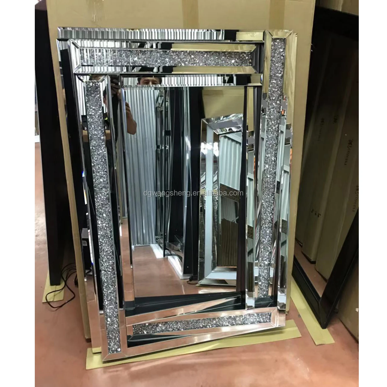 Modern Fashion Design Crushed Diamonds Wall Mirror For Home Decor For