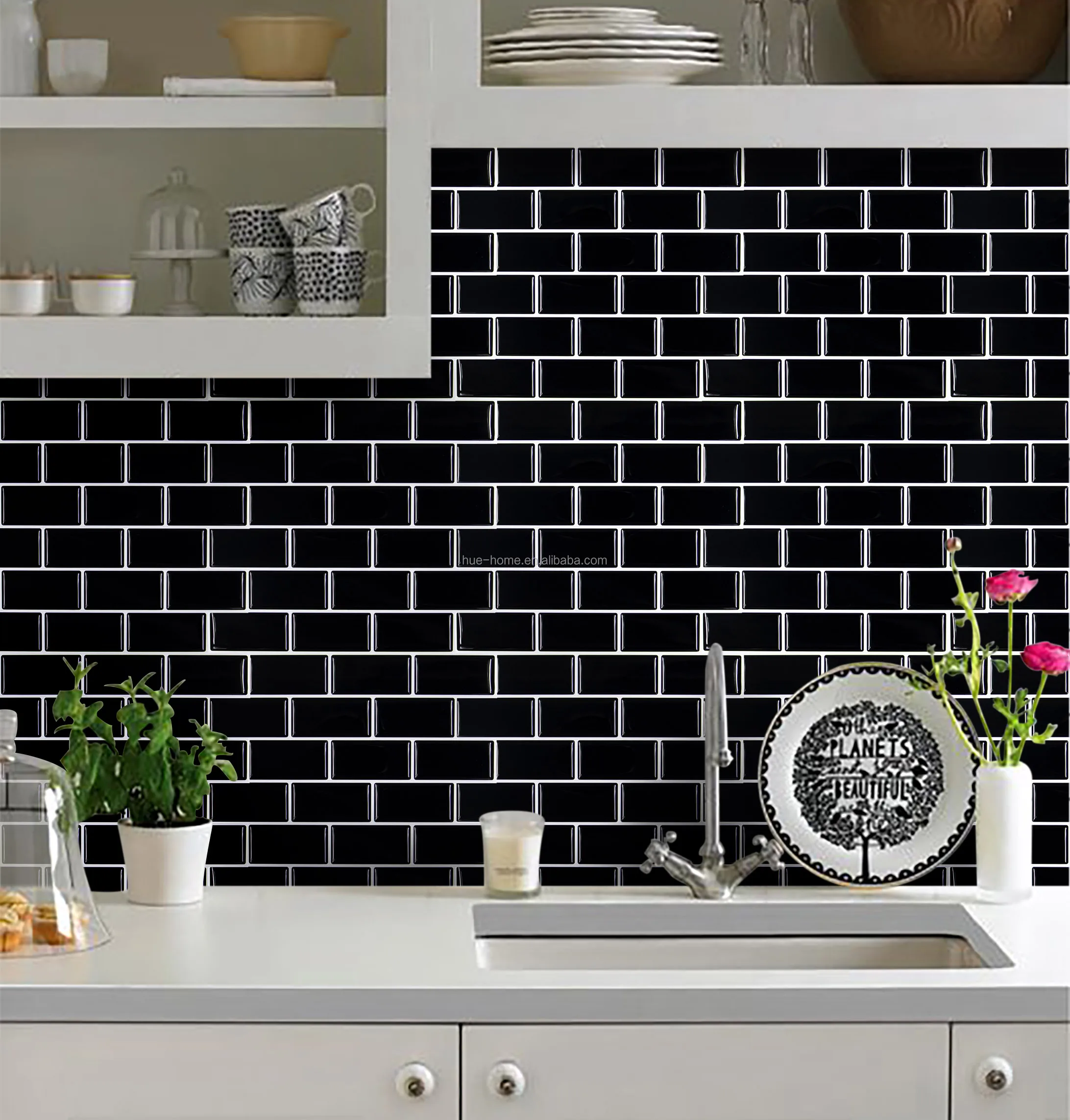 Brick Sticking Backsplash Mosaic Tiles Strong Adhesive Glue Wallpapers ...