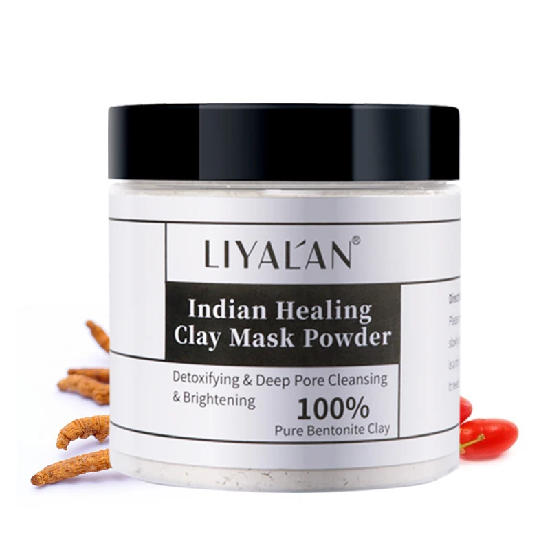 

OEM Private Label Natural Deep Pore Cleansing Anti Wrinkles Indian Healing Powder Clay Face mask, Gray