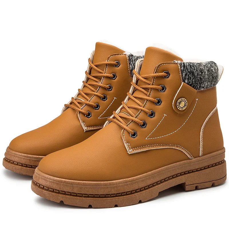 

Men Martin fur Boots Winter High Top Safety shoes working shoes men military boots