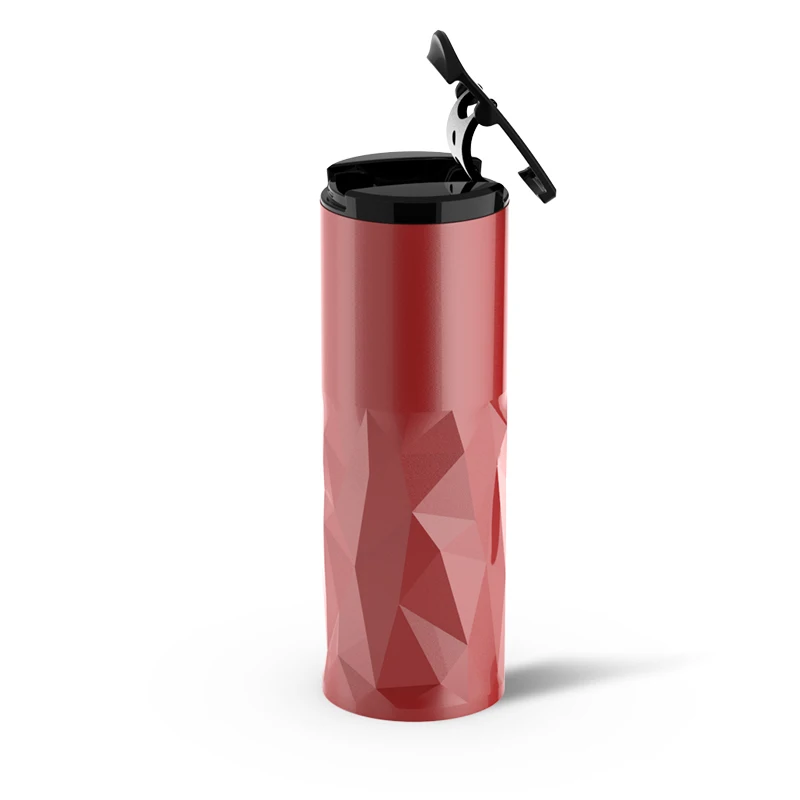 

Double Wall Coffee Mug press tumbler Hot Sale Acrylic Light Weight Water Bottle thermos 500ml, Customized color