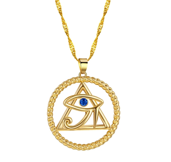 

Geometric eye necklace blue evil eye necklace clavicle chain jewelry women long necklace charms