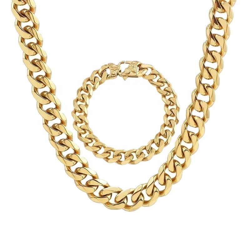 

316L Stainless Steel Iewerly Cuban Link Chain 18k Gold Long Chain Hot Sale For Women And Men, 14k/18k/24k gold