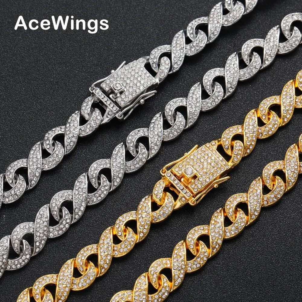 

AC019 12mm Hip Hop Alloy Chain Iced out Chain Necklace Bling bling Jewelry