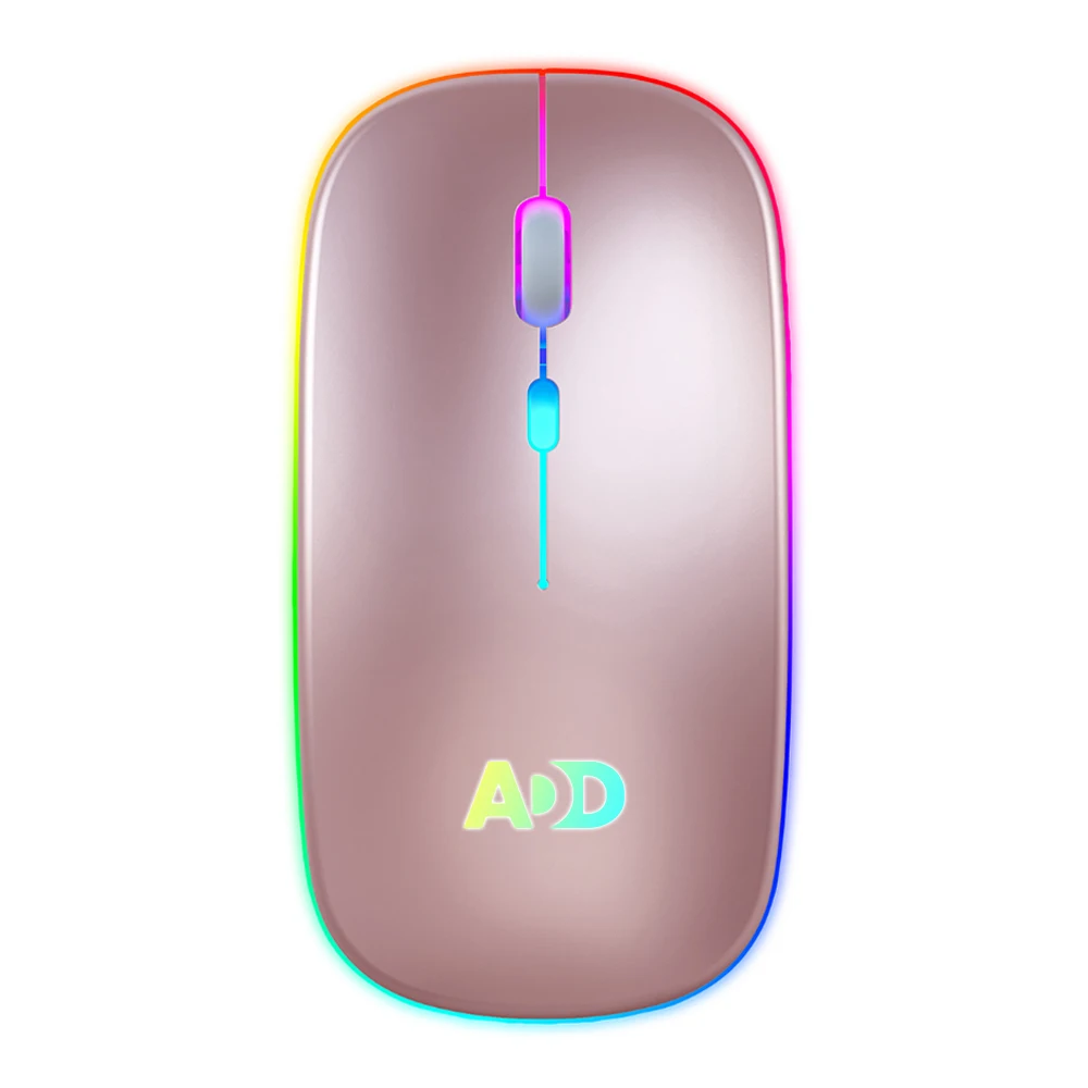 

Ultra-thin A2 Wireless Factory Supply Air Mouse Custom Logo Wireless Mouse cheapest Gaming Mouse Colorful Rainbow Led Light, Black, white, rose gold, gray