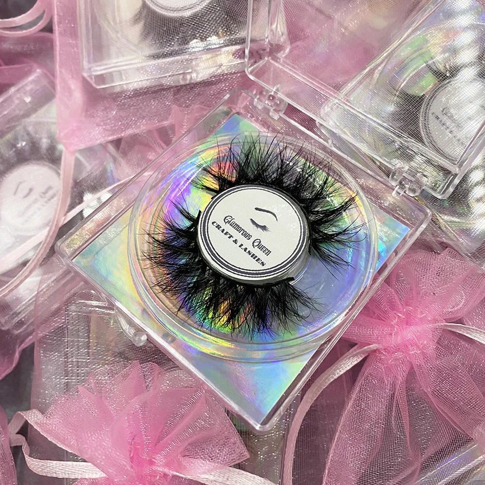 

Full Strip 3D Mink Lash Case Custom False Eyelash Packaging Box Distributors 5D 25mm Mink Eyelashes Vendor, Natural black