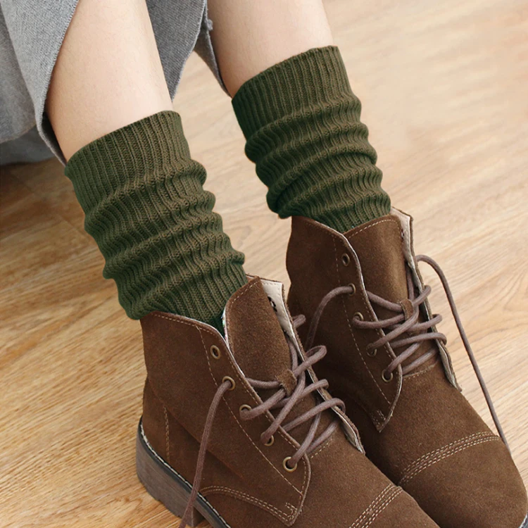 

2021 New Design Cotton Womens Socks Cotton Slouchy Ladies Women Long Slouch Socks, Picture