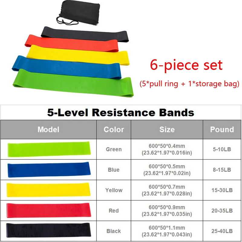 
17Pcs Resistance Bands Set Expander Exercise Fitness Rubber Band Stretch Training Home Gyms Workout 