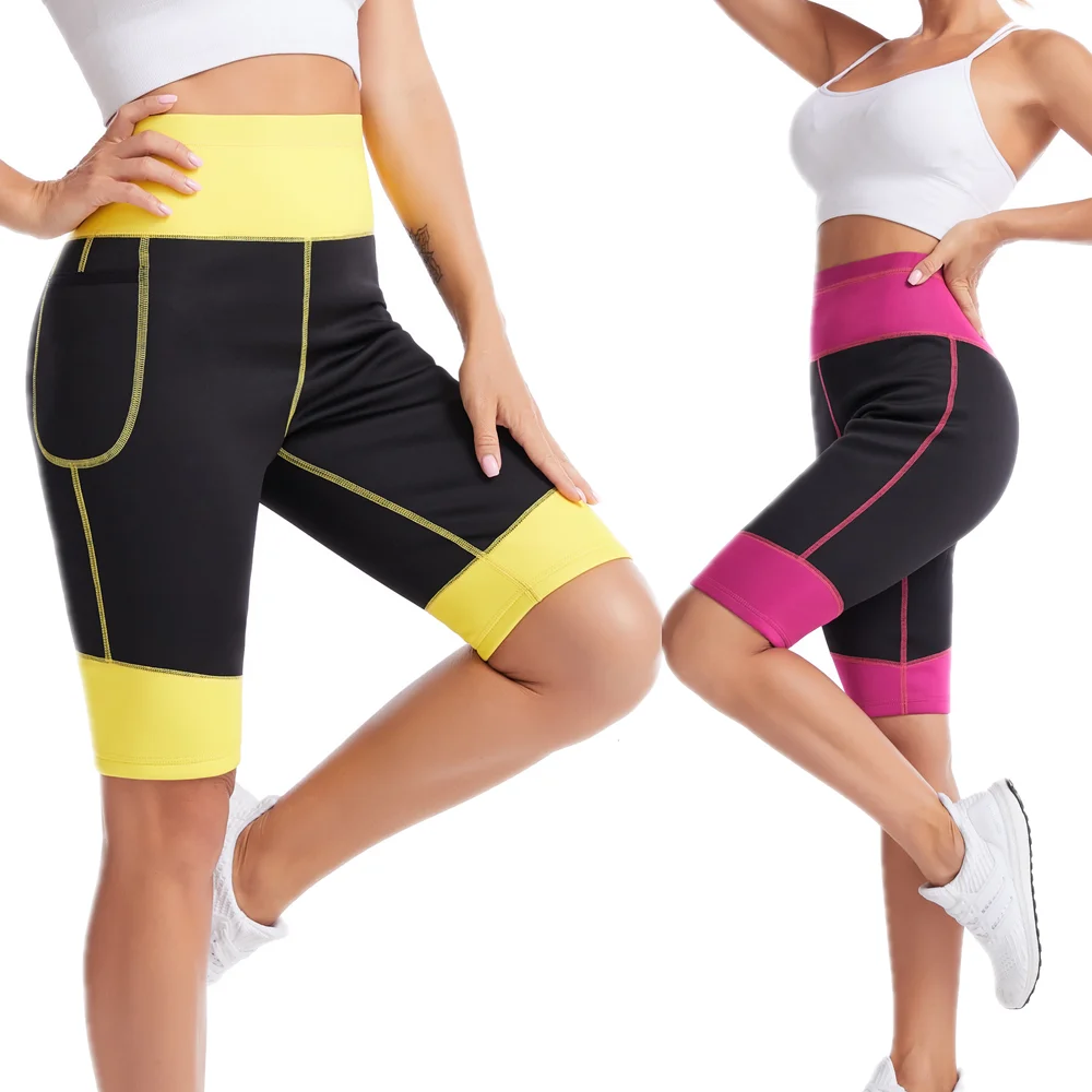 

Miket 2021 Leggings Seamless High Waist Body Shaping Fitness Pants Butt Lifting Training Peach Hips Workout Yoga Short Pants, Balck/yellow/red