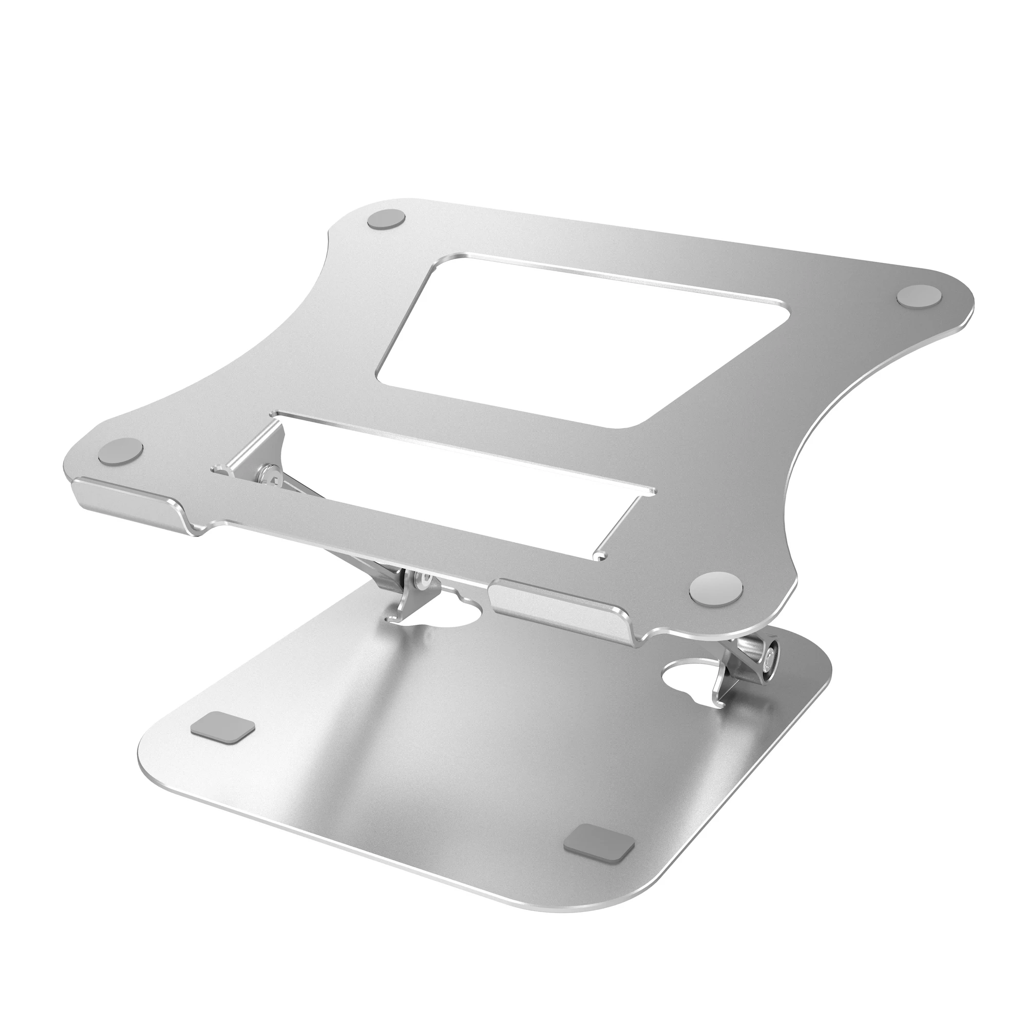 

IKATAK New Ergonomic Adjustable Portable Desktop Aluminium Laptop Stand Foldable, Silver