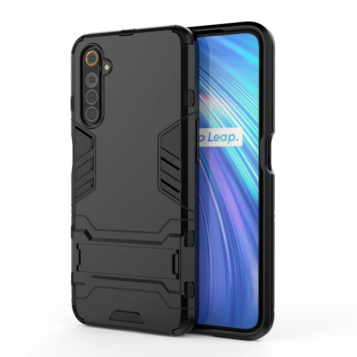 

Hot Sell Shockproof Kickstand Tpu Pc Back Cover For OPPO Realme 6 Custom Phone Case