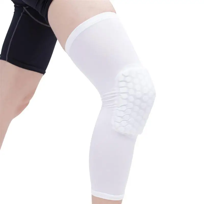 

Breathable Honeycomb Knee Guard pads long knee brace support for Gym Basketball, Black, white,red, blue, green