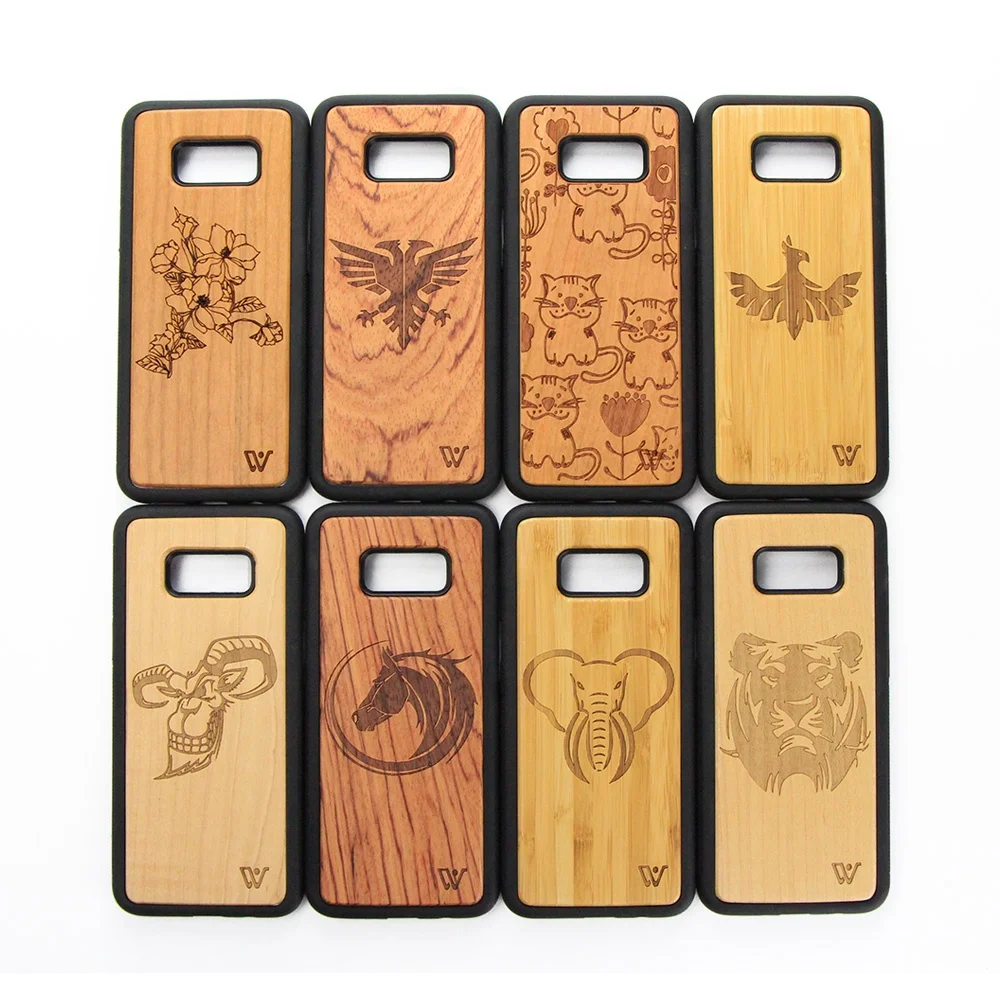 

3D Laser Real Rosewood Mobile Phone Shell Case For Samsung Galaxy S7 S8 S9 S10 Plus Note 8 9, Customised