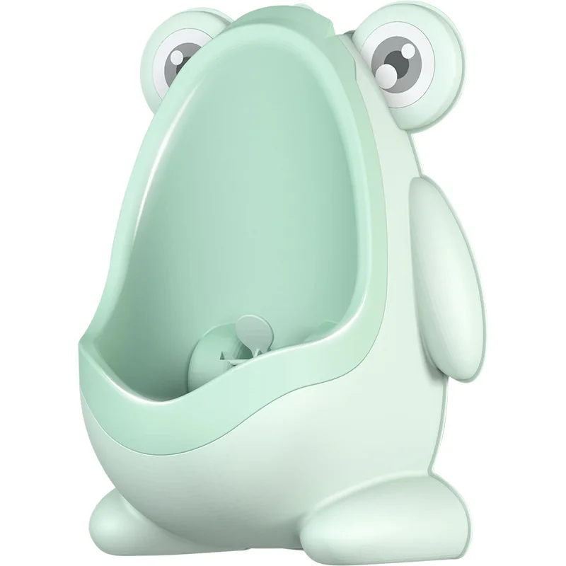 

2021 Amazon hot sale potty training Boy toilet training cartoon frog wall-mounted urinal, Fresh green, sky blue