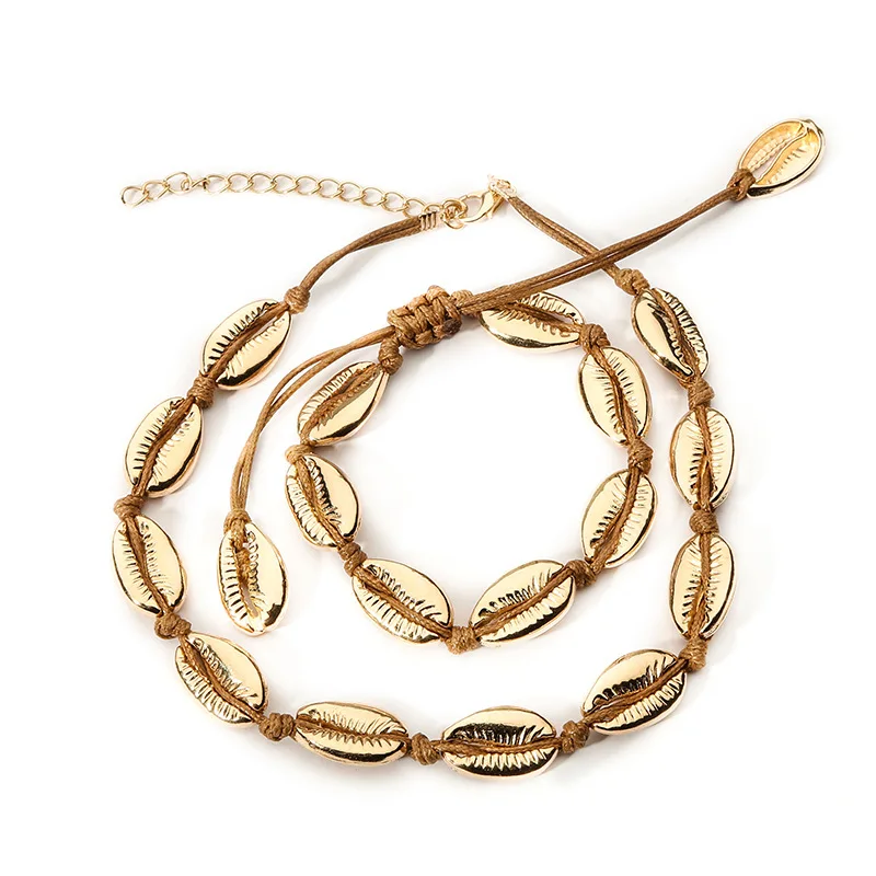 

Fancy gold shell necklace alloy metal necklace jewelry