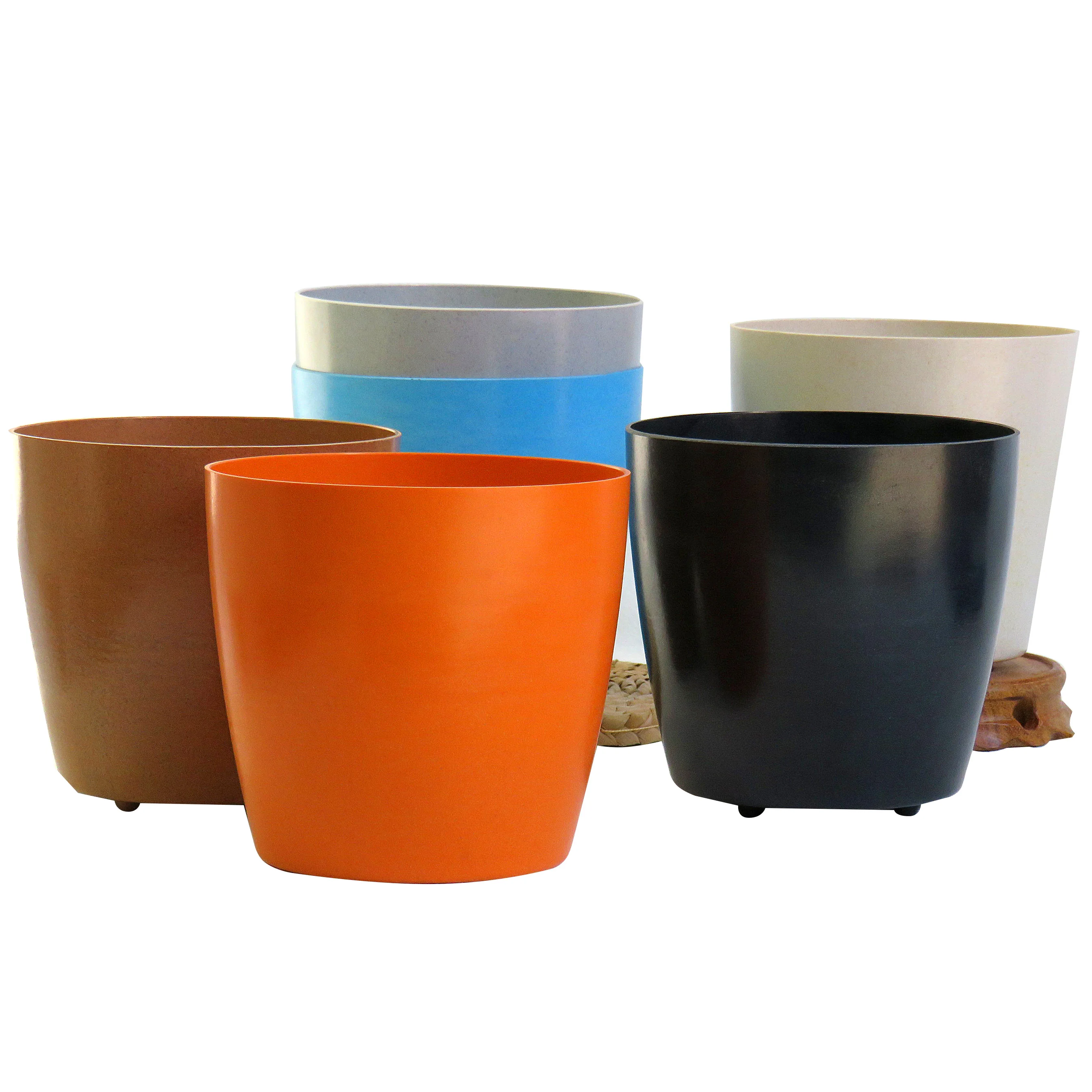 

Simple bamboo fiber degradable flowerpot green plant breathable round chrysanthemum flowerpot