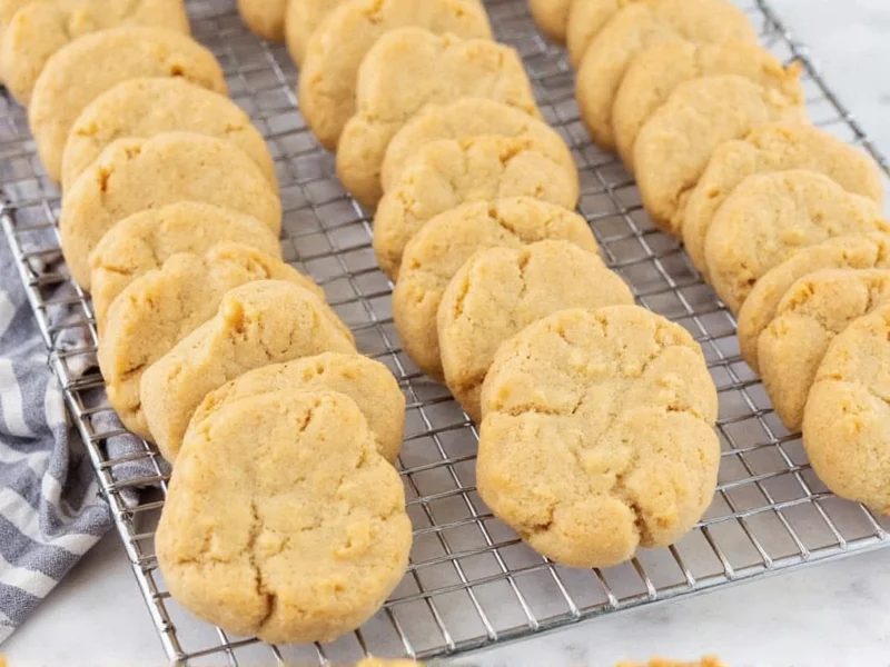 Homemade peanut butter dog biscuits cooling on wire rack