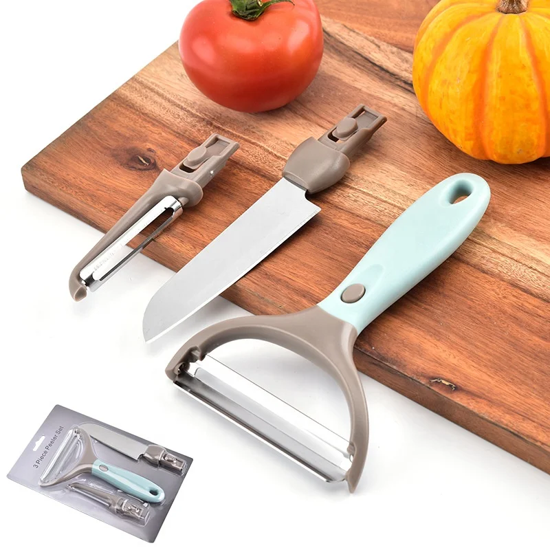 

Creative Kitchen Gadgets Three-piece Planer Set Three-in-one Peeling Knife Multifunctional Three-piece Planer Set