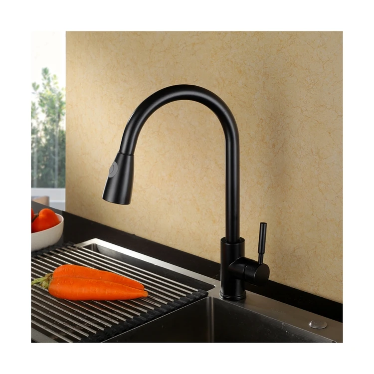 Economic Flexible Pull Out Kitchen Faucet - Vintage Matte Black