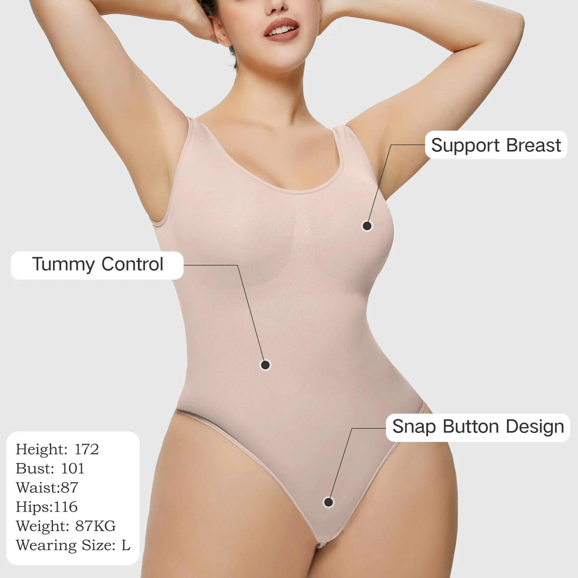 

Women Jumpsuits Thong Body Shaper Compression Slimming Corset Seamless Plus Size Shapewear