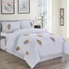 New fashion design luxury custom embroidery 3 pcs king size duvet cover set with comforter