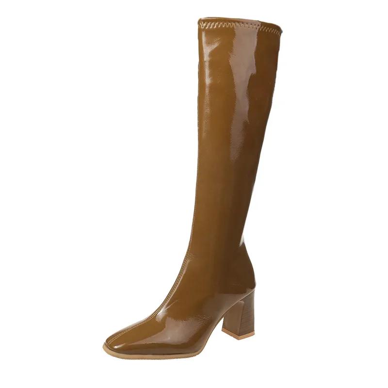 

2021 new bright soft leather over the knee boots thigh high women boots