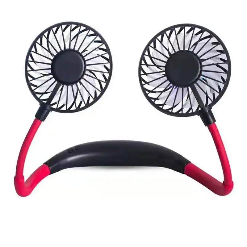 
Upgraded Version Neck Hanging Fan Color Changing LED Aromatherapy Wearable Rechargeable Battery Neckband Sports Fans 