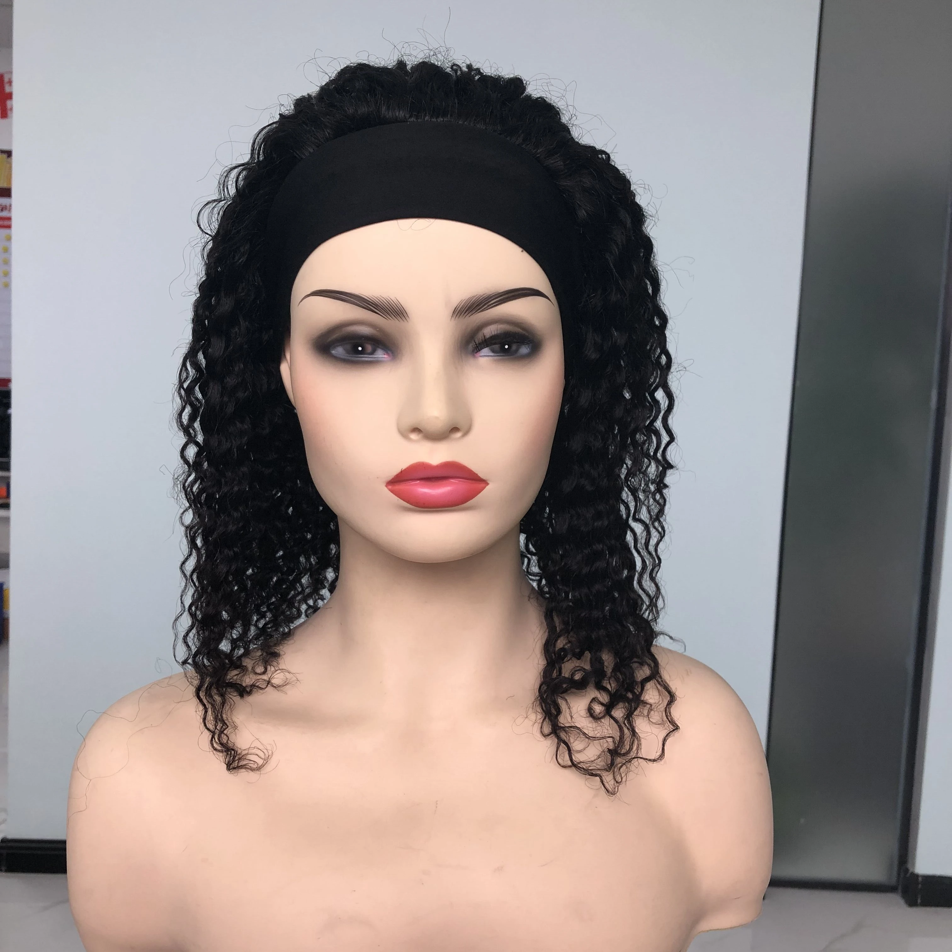 

8a grade cheap headband wigs full machine made 100% human hair wigs