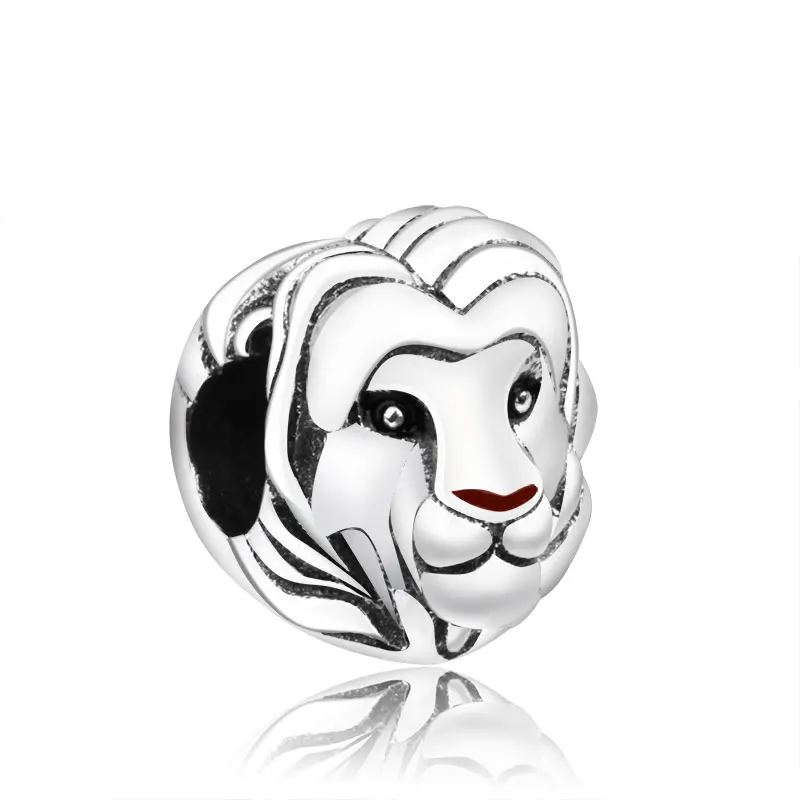 

Hot Sales Wholesale 925 Sterling Silver Glod Color Lion Beads Animal Charm For Bracelet Necklace