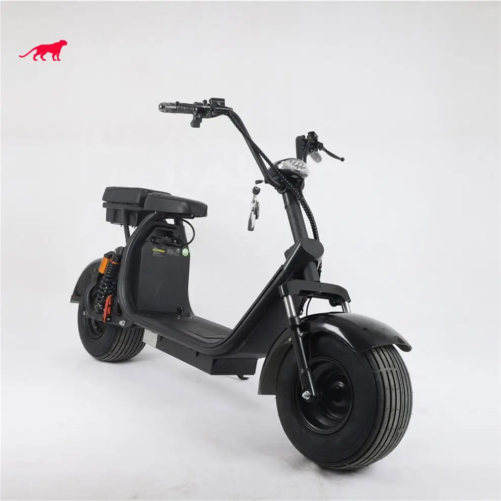 

Electric Scooter 2021 Holland Warehouse Stock Two Big Wheels Citycoco 1500W 60V 12Ah With Double Battery Electric Motorcycle, Blue red black