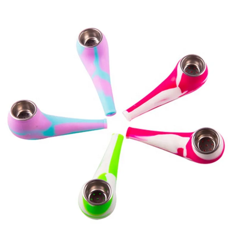 

Silicone Eco-Friendly Smoking Pipe Odourless Washable Tobacco Pipe, Random