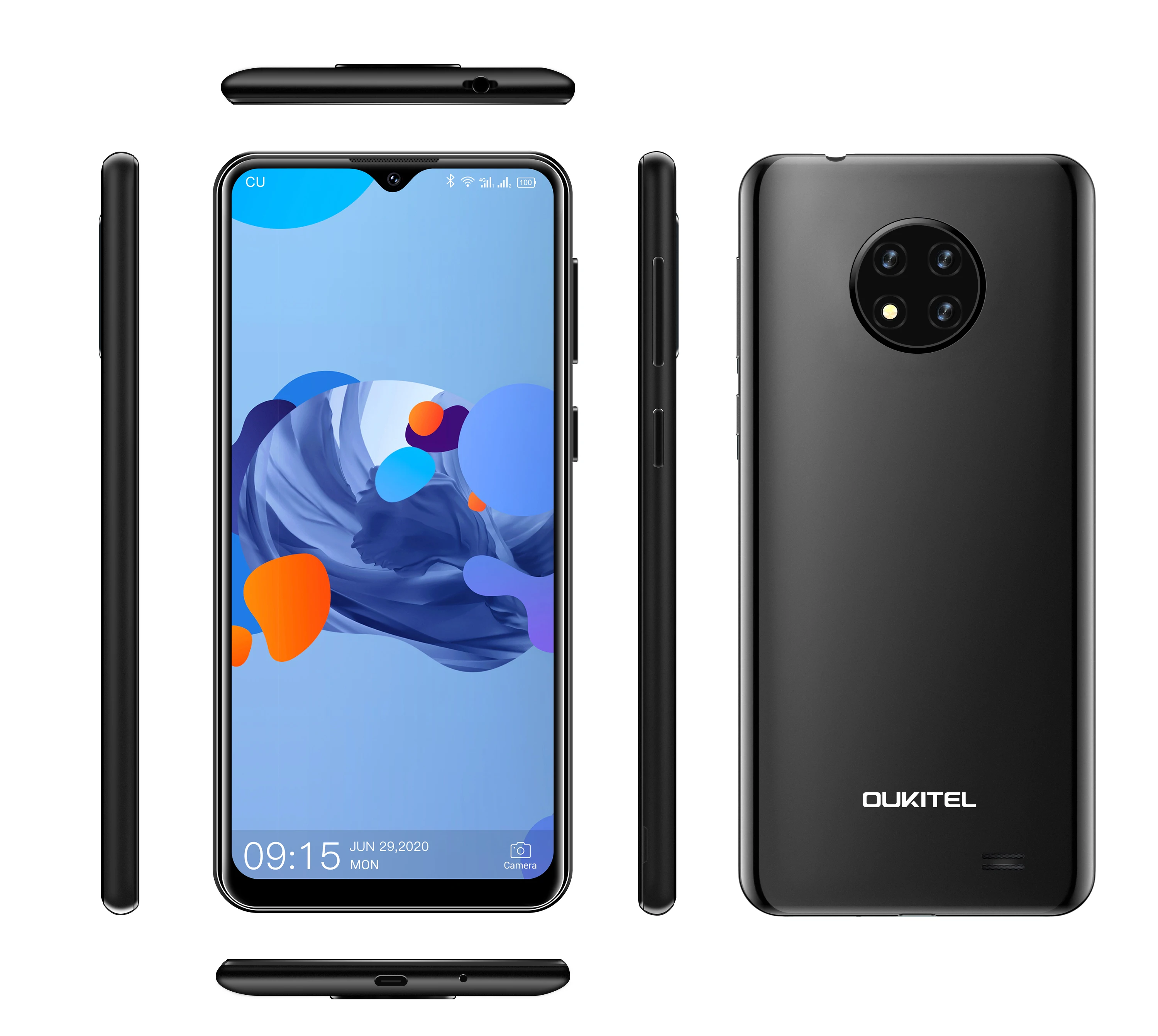 

OUKITEL C19 6.49" HD+ 2GB+16GB Android 10.0 MTK6737 Quad Core Smartphone 13MP camera 4000mAh 5V/1A 4G Mobile Phone, Black,purple