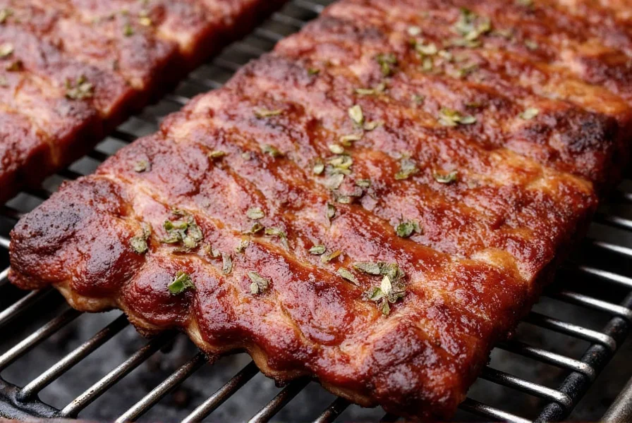 Smoking rack of ribs