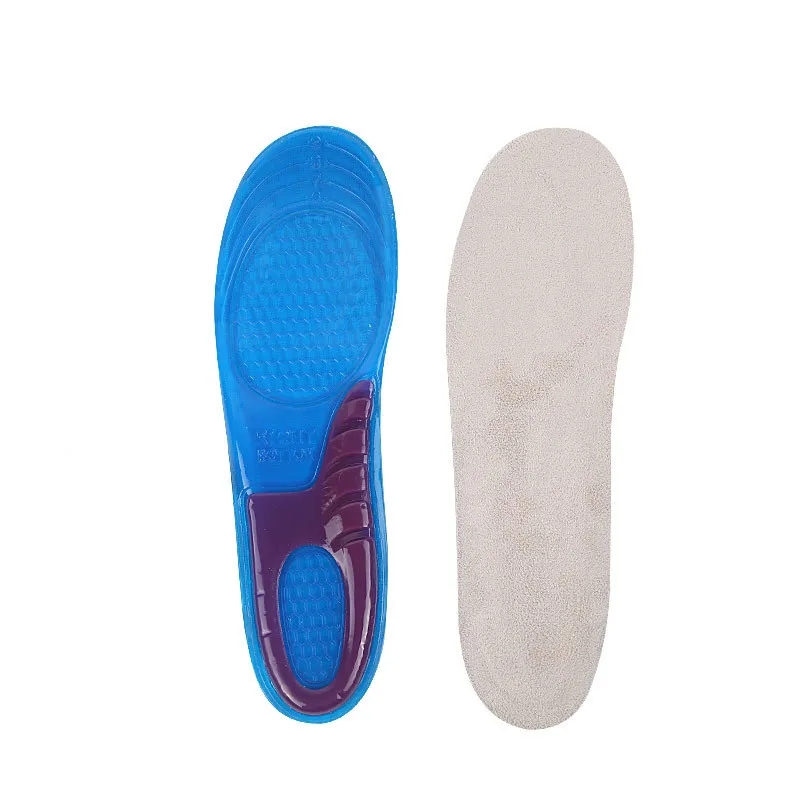 

Hot Sale Fashionable Silicone Gel Insoles Flexible Walking Hiking Foot Gel Insoles, Blue and black