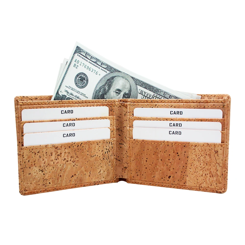 

Boshiho vegan cork RFID blocking vegan recycle environment vegetaria men wallet christmas day, Cork color