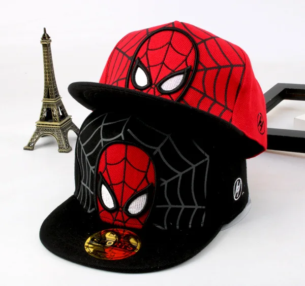 

Instock free shipping custom embroidery logo Spider-Man flat brim child girl baby snapback cap kids infant boys snap back hat