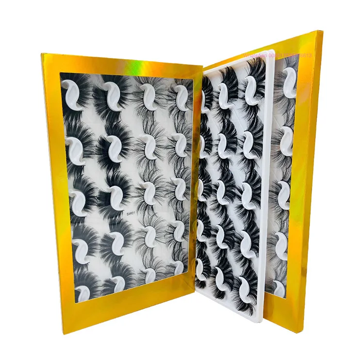 

Custom eyelashes packaging storage book 16/20 pairs multipack lashes eyelash book case boxes, Natural black