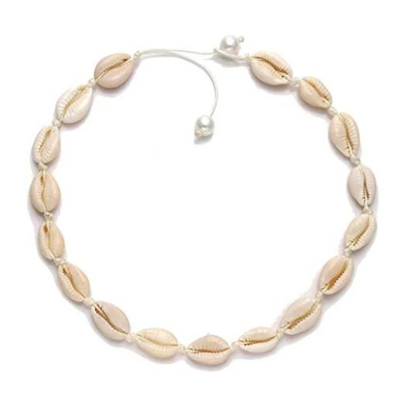 Seashell jewelry adjustable choker pearl necklace for women