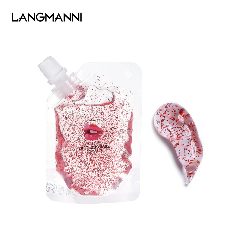 

LANGMANNI 50ml 20ml glitter lip gloss base gold orange pink red clear base lip gloss 50ml 100ml moist diy lip gloss material