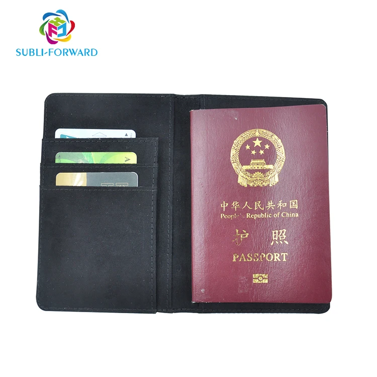 

High Quality Wholesale Sublimation Blank PU Leather Passport Holders Passport Cover Protective cover, Black color