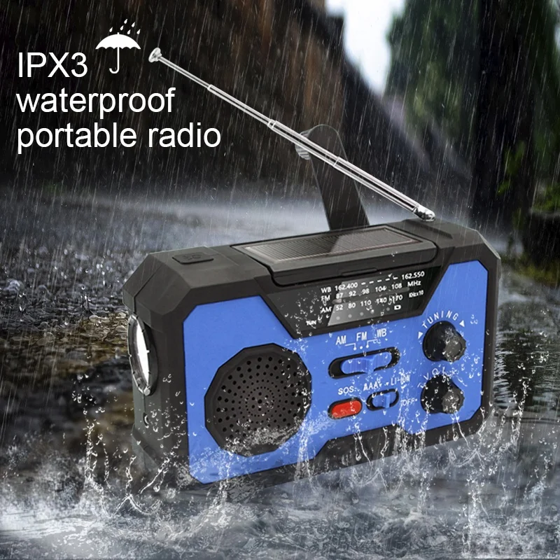 

Hot am/fm emergency hand crank solar built-in rechargeable battery radio bass speaker usb mini Portable radio, Customized